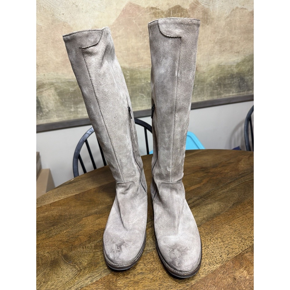 Vera Wang Lavender Label Gray Suede Riding Boots Size US_10 Made in Italy
